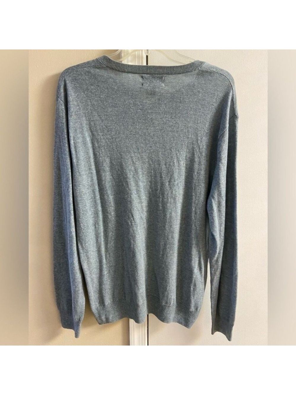 Bonobos Light Gray Men's Crewneck 1/4 button up Sweater Large - Picture 2 of 7